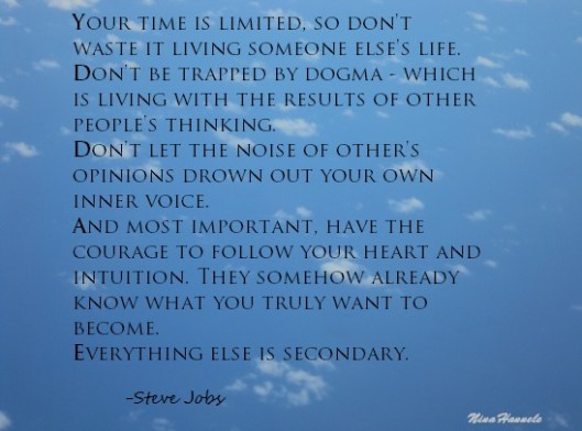 Tärkeintä on elää omaa elämää